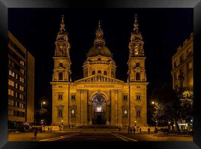 St Stephen's Basilica at night,  Budapest Framed Print by Jo Sowden