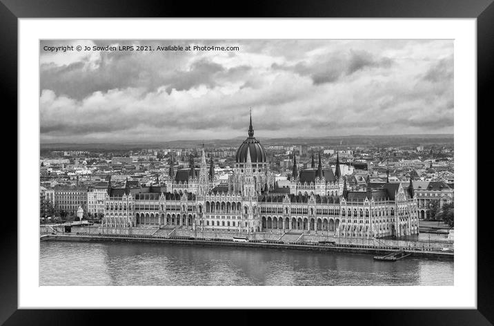 The Budapest Parliament building Framed Mounted Print by Jo Sowden