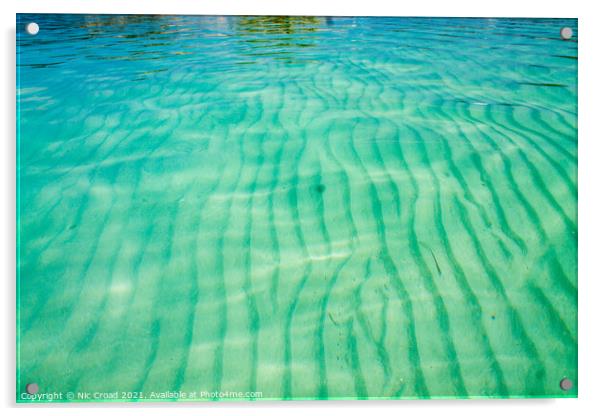 Sand ripple patters in a clear sea Acrylic by Nic Croad