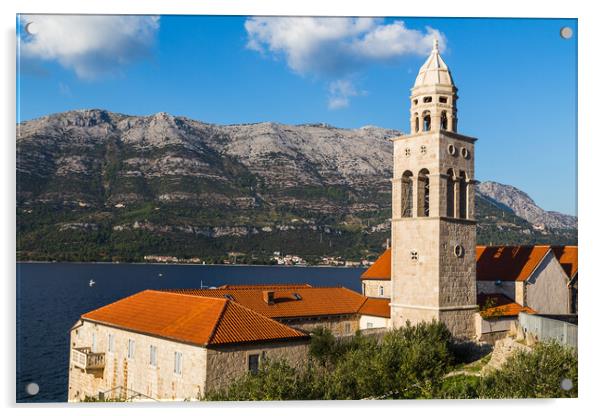 Bell tower outside the Old Town of Korcula Acrylic by Jason Wells