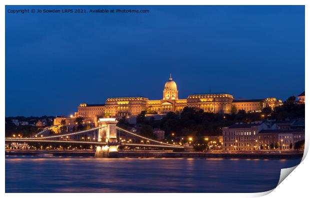 Buda Castle, Budapest Print by Jo Sowden