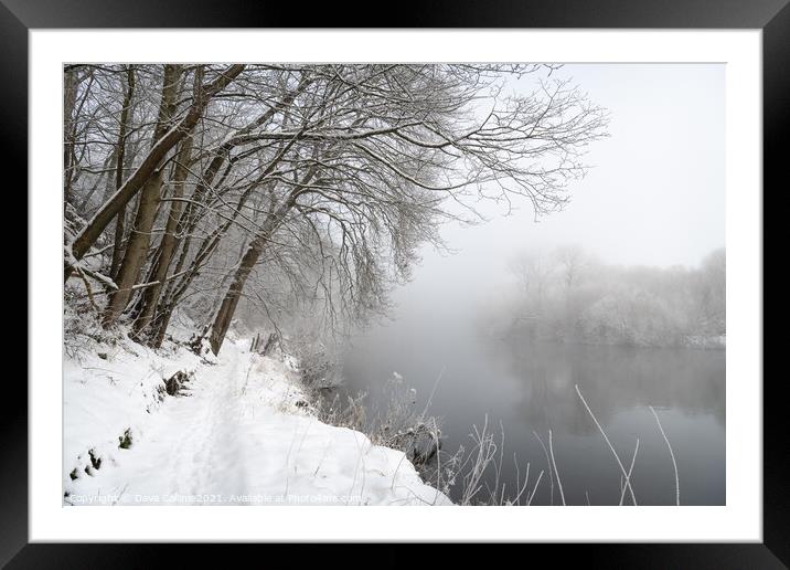 Misty reflections in the Teviot river in the Scottish Borders, UK Framed Mounted Print by Dave Collins