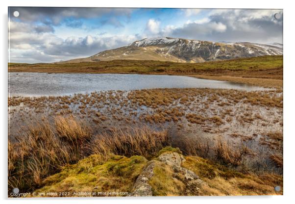 Tewet Tarn - Lake District Acrylic by Jim Monk