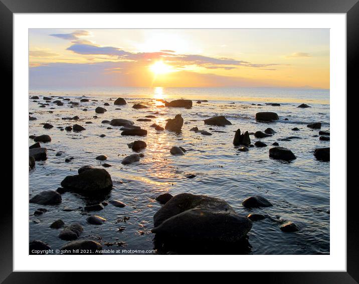 landscape Coastal Sunset in Wales Framed Mounted Print by john hill