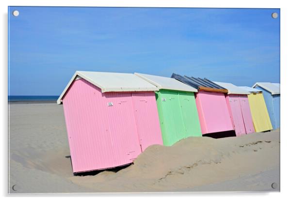 Pastel Coloured Beach Huts Acrylic by Arterra 