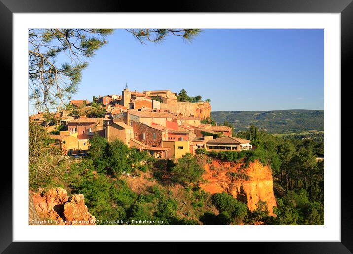 Early morning light on the village of Roussillon  Framed Mounted Print by Chris Warren