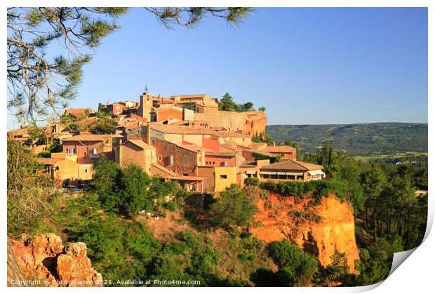 Early morning light on the village of Roussillon  Print by Chris Warren