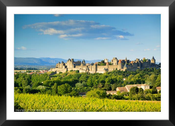 La Cite Carcassonne France Framed Mounted Print by Chris Warren