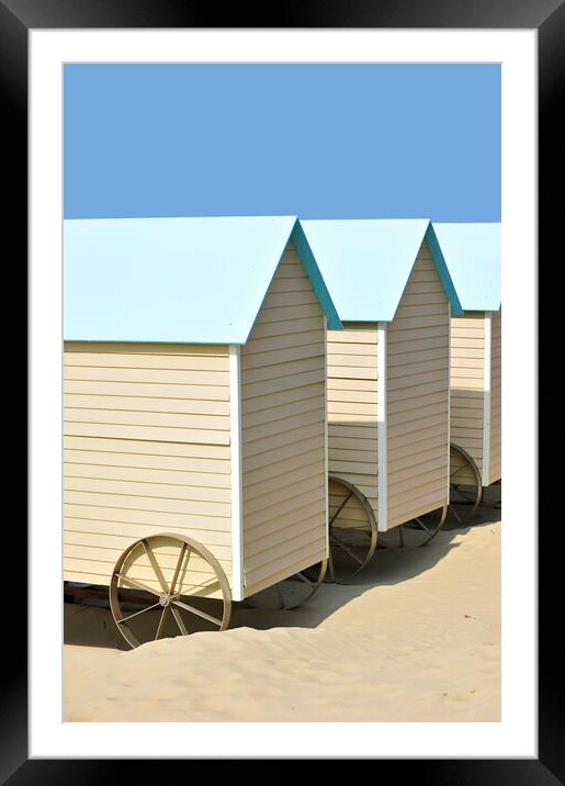 Belle Epoque Beach Huts on Wheels Framed Mounted Print by Arterra 