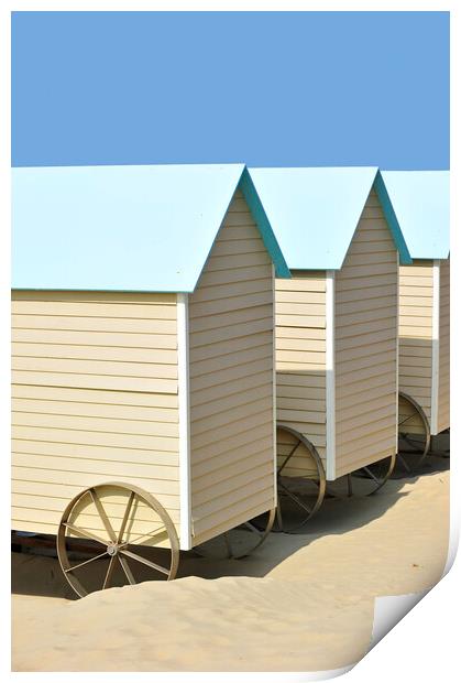 Belle Epoque Beach Huts on Wheels Print by Arterra 