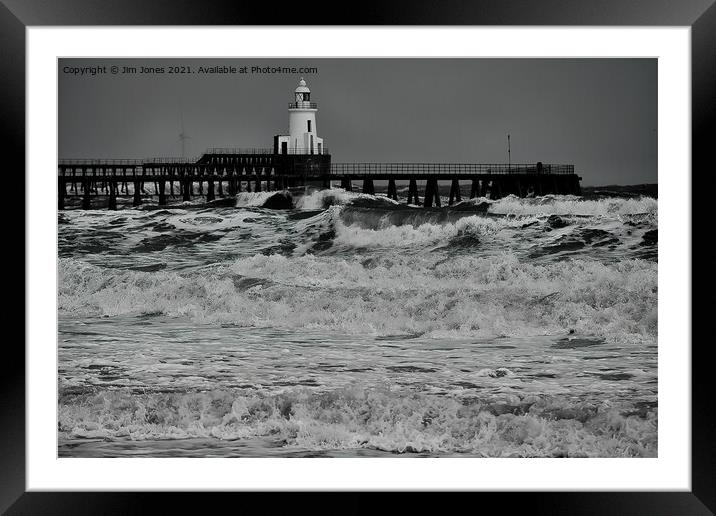 Winter storm in the North Sea Framed Mounted Print by Jim Jones
