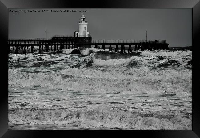 Winter storm in the North Sea Framed Print by Jim Jones