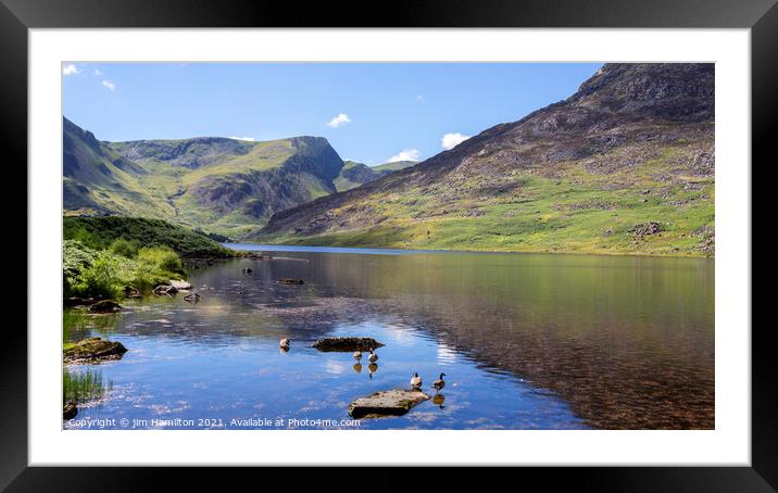 Serene Beauty of Llyn Ogwen Framed Mounted Print by jim Hamilton