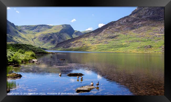 Serene Beauty of Llyn Ogwen Framed Print by jim Hamilton