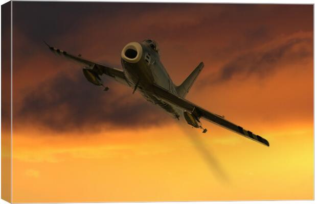 F86a Sabre Sunset Canvas Print by Oxon Images