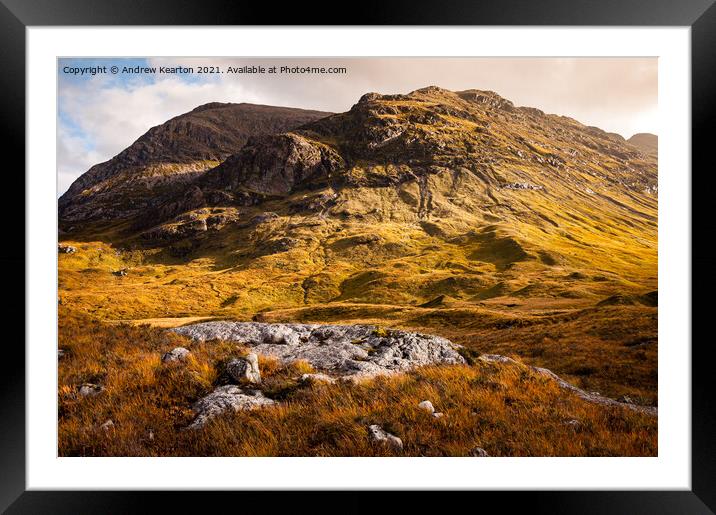 Autumn light in the Scottish Highlands Framed Mounted Print by Andrew Kearton