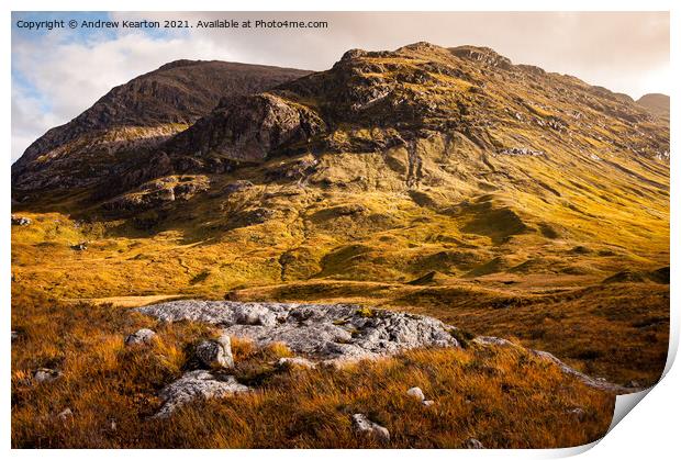 Autumn light in the Scottish Highlands Print by Andrew Kearton