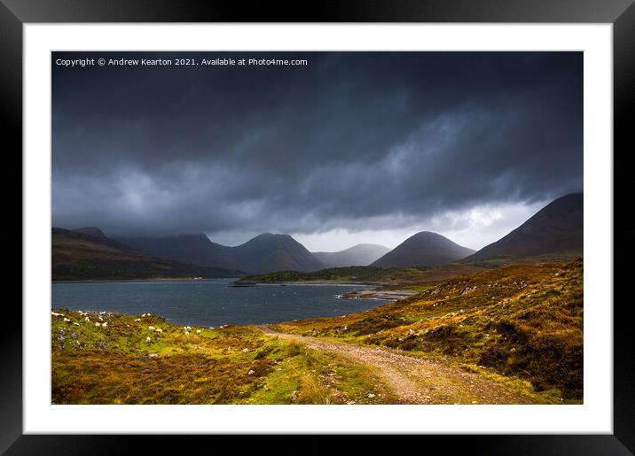 Loch Slapin, Isle of Skye on a moody autumn day Framed Mounted Print by Andrew Kearton