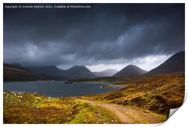 Loch Slapin, Isle of Skye on a moody autumn day Print by Andrew Kearton