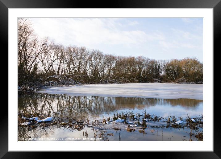Frozen Frisby Lakes Framed Mounted Print by Pete Holyoak