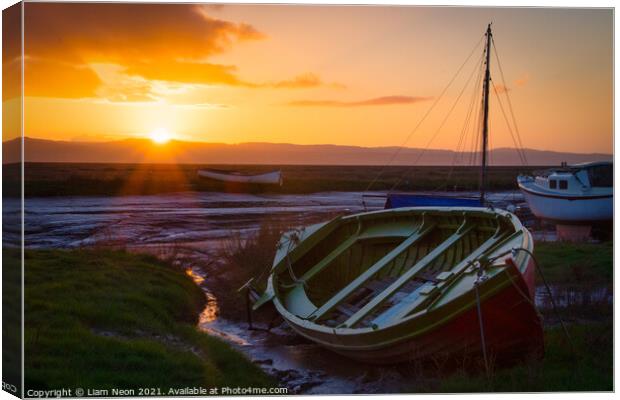 Sunset at Heswall Canvas Print by Liam Neon