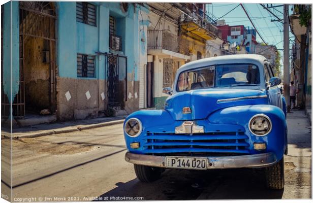 Blue Ford, Havana Canvas Print by Jim Monk