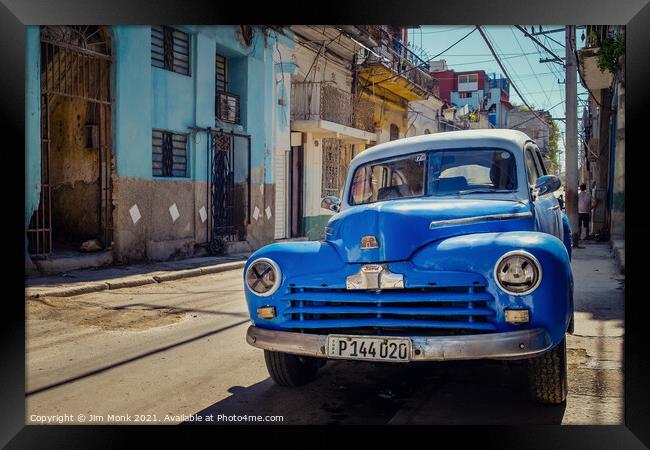 Blue Ford, Havana Framed Print by Jim Monk
