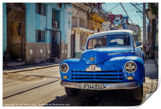 Blue Ford, Havana Print by Jim Monk