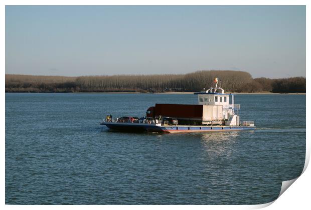 ferry on the Danube  Print by liviu iordache