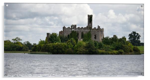 Lough Key Castle Island  Acrylic by Paul McNiffe