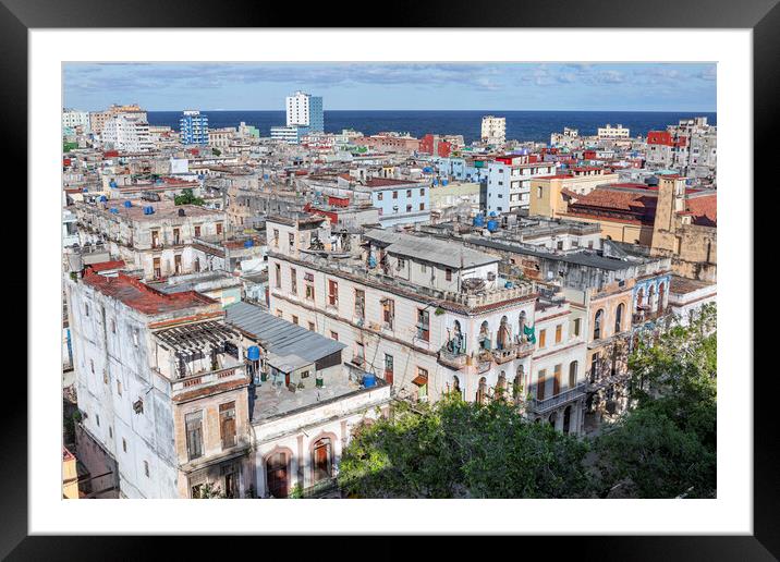 Rooftops of Havana Framed Mounted Print by David Hare