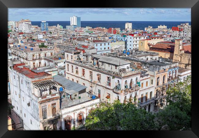Rooftops of Havana Framed Print by David Hare