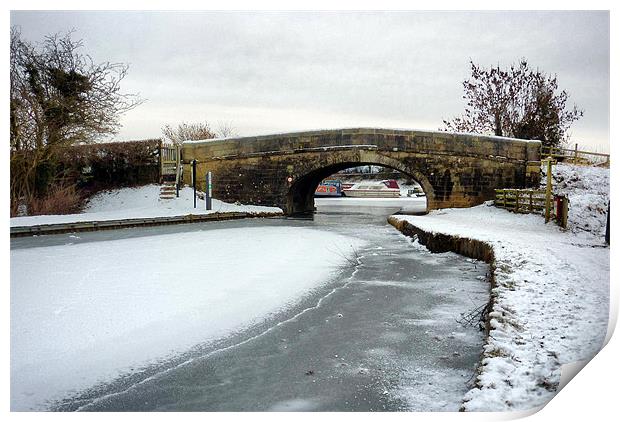 Frozen Lancaster Canal Print by Lilian Marshall