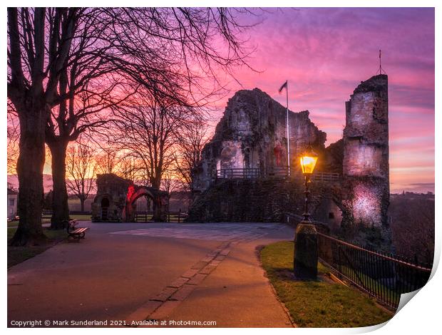 Knaresborough Castle at Dusk Print by Mark Sunderland