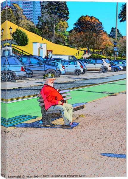 Graphic digital artwork - Street performer resting Canvas Print by Peter Bolton