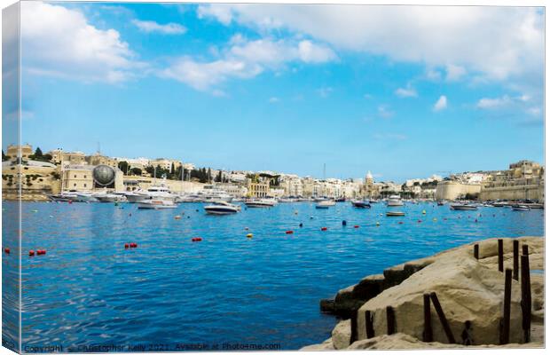 Valletta's Grand Harbour Canvas Print by Christopher Kelly