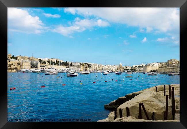 Valletta's Grand Harbour Framed Print by Christopher Kelly