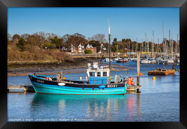 Lymington River Fishing Boat Framed Print by Wight Landscapes