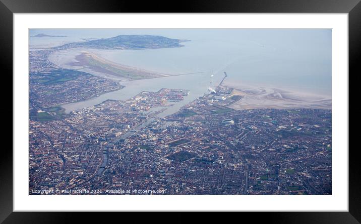 Dublin Bay and City From The Air Framed Mounted Print by Paul McNiffe