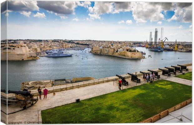 Valletta Harbour Canvas Print by Christopher Kelly