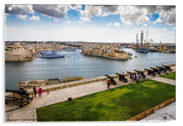 Valletta Harbour Acrylic by Christopher Kelly