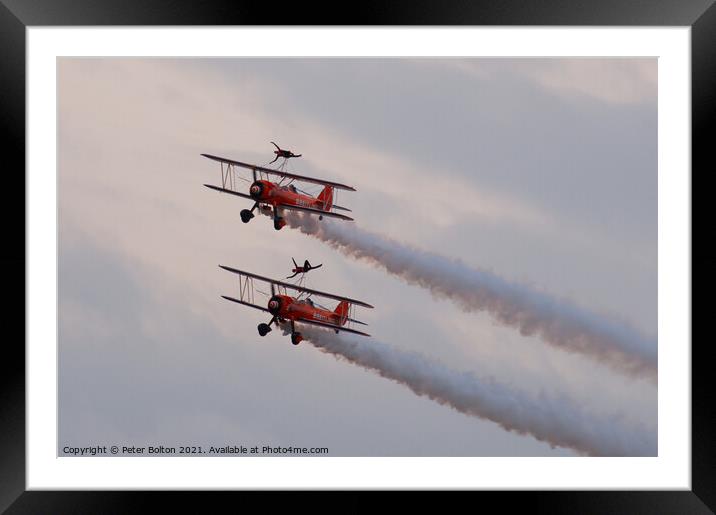 Breitling Wingwalkers at Southend Airshow 2010 Framed Mounted Print by Peter Bolton