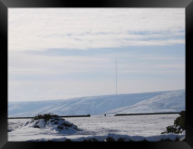 Snow on the moors Framed Print by Roy Hinchliffe