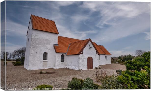 Small church in Lild in western rural Denmark Canvas Print by Frank Bach