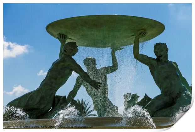 Triton Fountains Print by Christopher Kelly