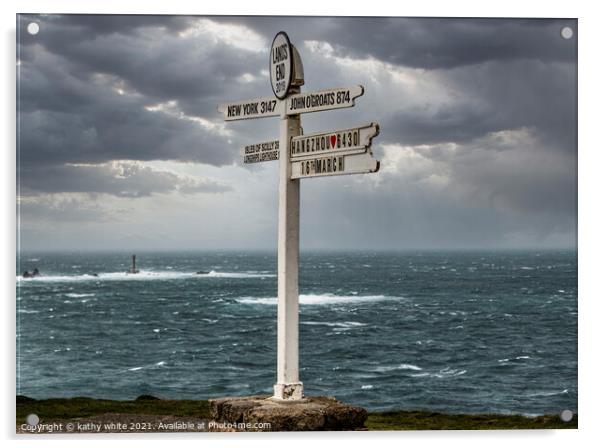 Lands End ,The Iconic Signpost,Land’s End Signpost Acrylic by kathy white