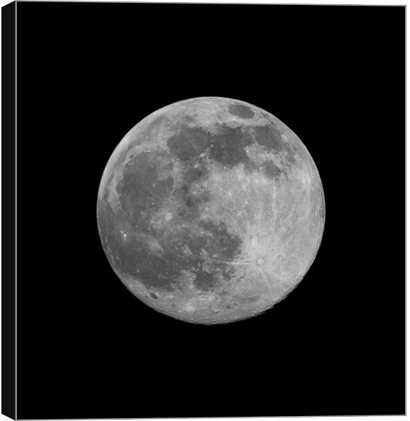 The full “snow moon” of February 2021 Canvas Print by Peter Bolton