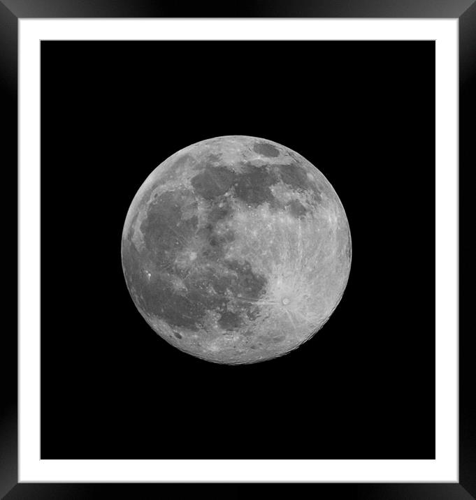 The full “snow moon” of February 2021 Framed Mounted Print by Peter Bolton