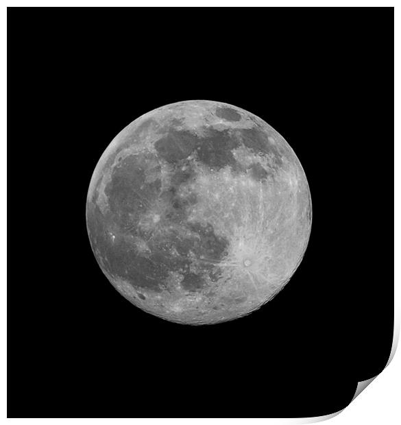 The full “snow moon” of February 2021 Print by Peter Bolton
