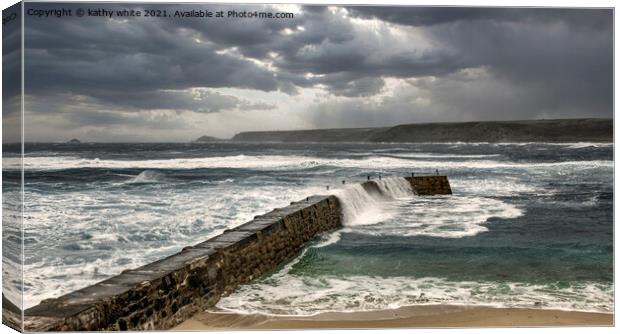 Sennen covde,Cornwall lands end west country Canvas Print by kathy white